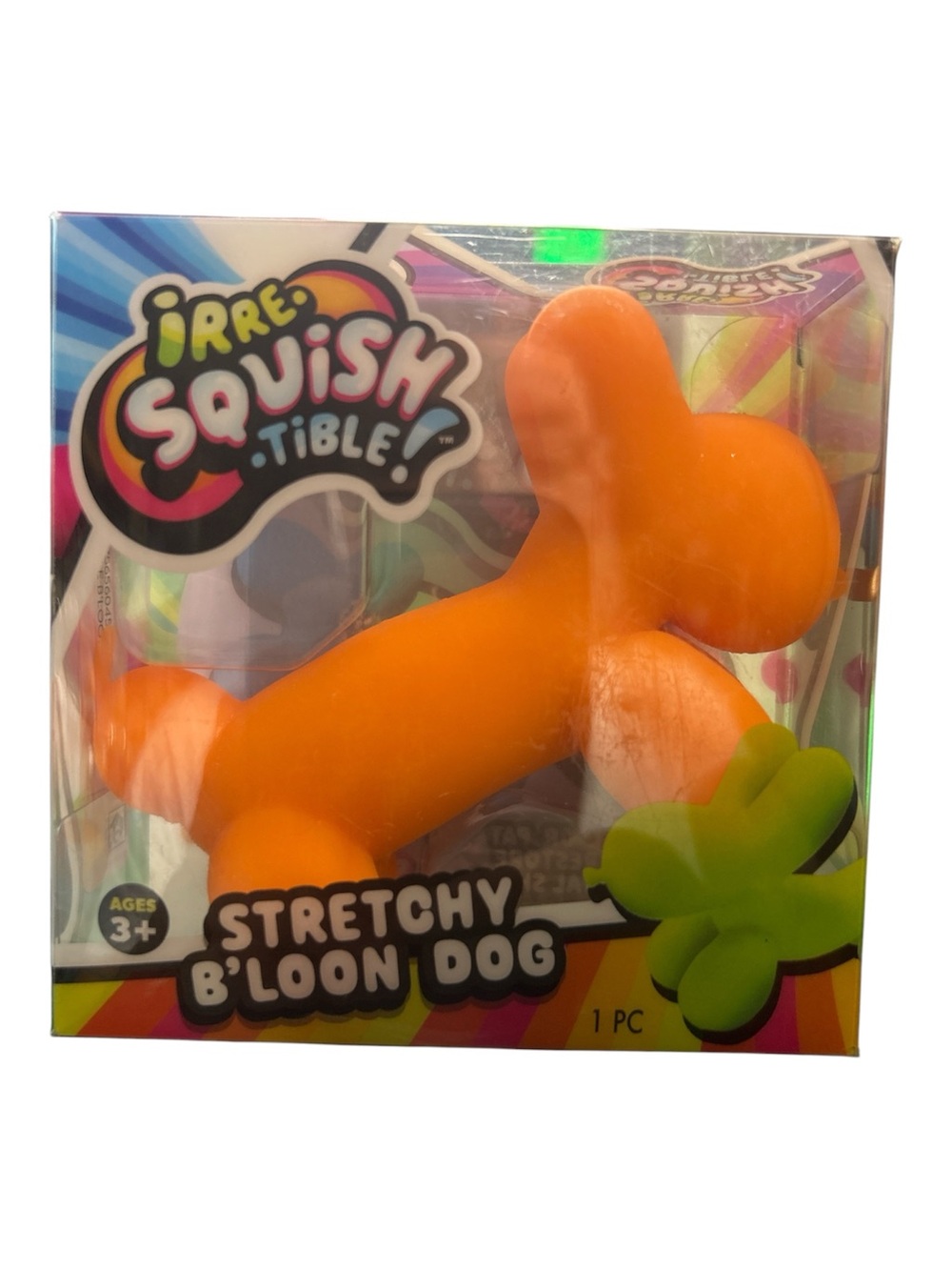 Irre Squish Tible Stretchy B'loon Dog - Orange